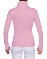 High Neck Zip Up Long Sleeve Top