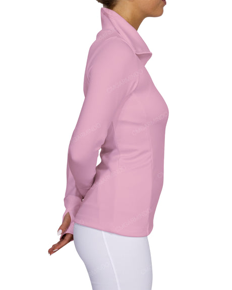High Neck Zip Up Long Sleeve Top