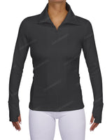 High Neck Zip Up Long Sleeve Top