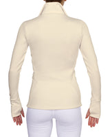 High Neck Zip Up Long Sleeve Top