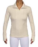 High Neck Zip Up Long Sleeve Top