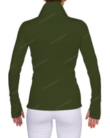 High Neck Zip Up Long Sleeve Top