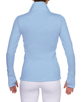 High Neck Zip Up Long Sleeve Top