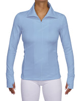 High Neck Zip Up Long Sleeve Top