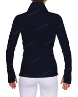 High Neck Zip Up Long Sleeve Top