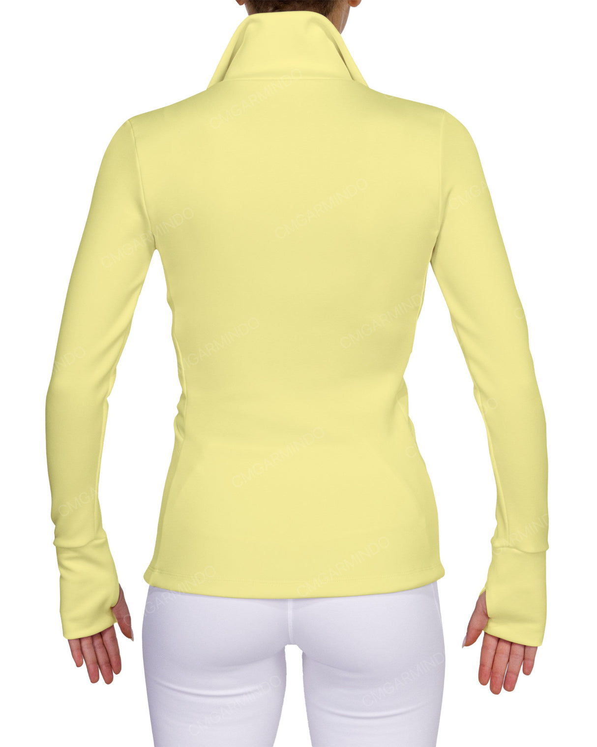 High Neck Zip Up Long Sleeve Top