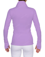 High Neck Zip Up Long Sleeve Top