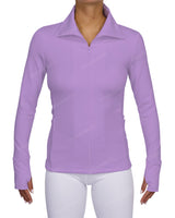 High Neck Zip Up Long Sleeve Top