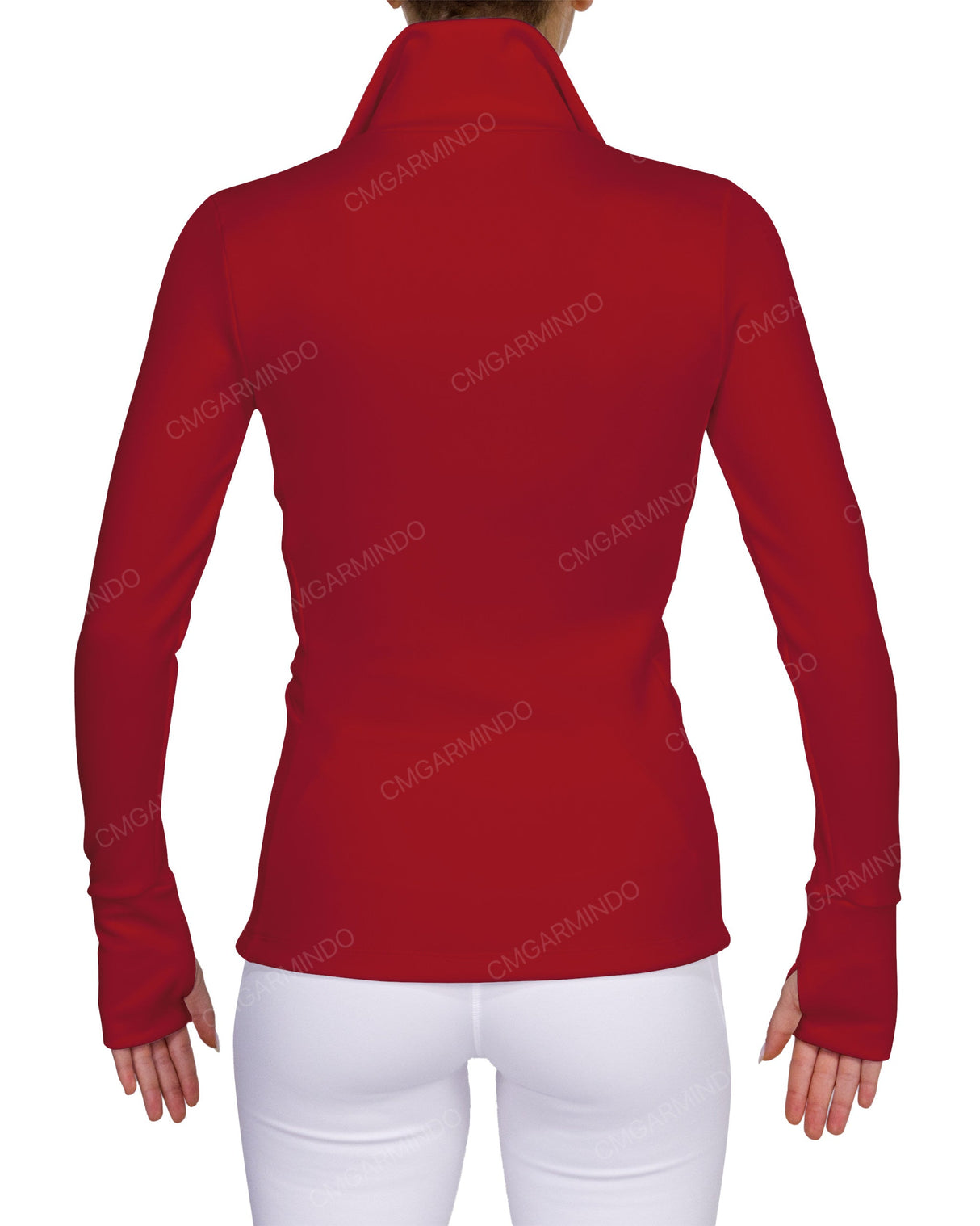 High Neck Zip Up Long Sleeve Top
