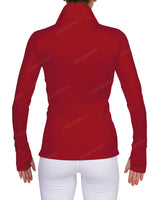 High Neck Zip Up Long Sleeve Top