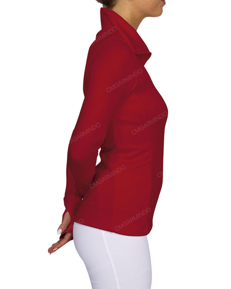High Neck Zip Up Long Sleeve Top