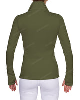 High Neck Zip Up Long Sleeve Top