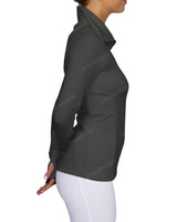 High Neck Zip Up Long Sleeve Top