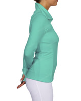 High Neck Zip Up Long Sleeve Top