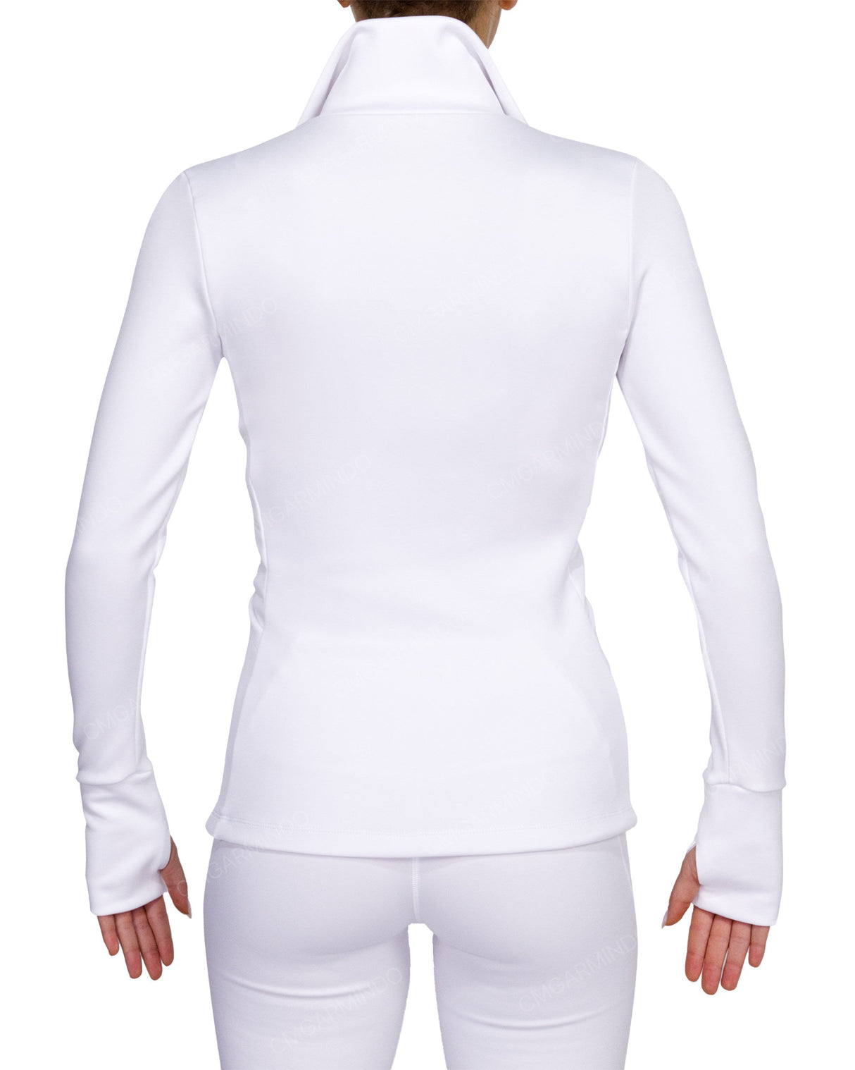 High Neck Zip Up Long Sleeve Top