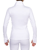 High Neck Zip Up Long Sleeve Top