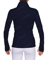 High Neck Zip Up Long Sleeve Top