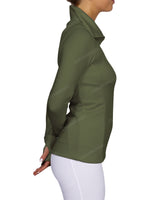 High Neck Zip Up Long Sleeve Top
