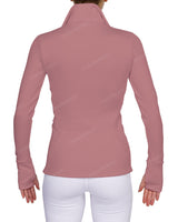 High Neck Zip Up Long Sleeve Top