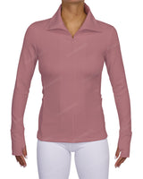 High Neck Zip Up Long Sleeve Top
