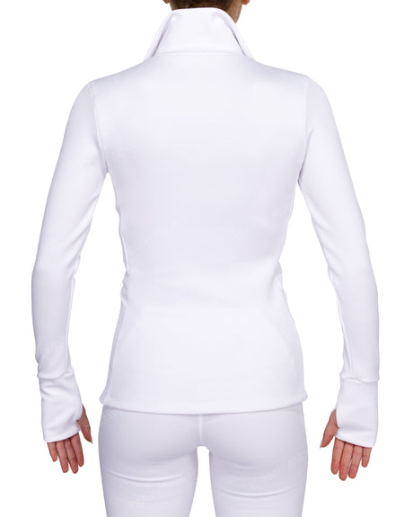 High Neck Zip Up Long Sleeve Top