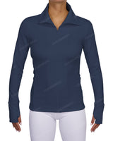 High Neck Zip Up Long Sleeve Top