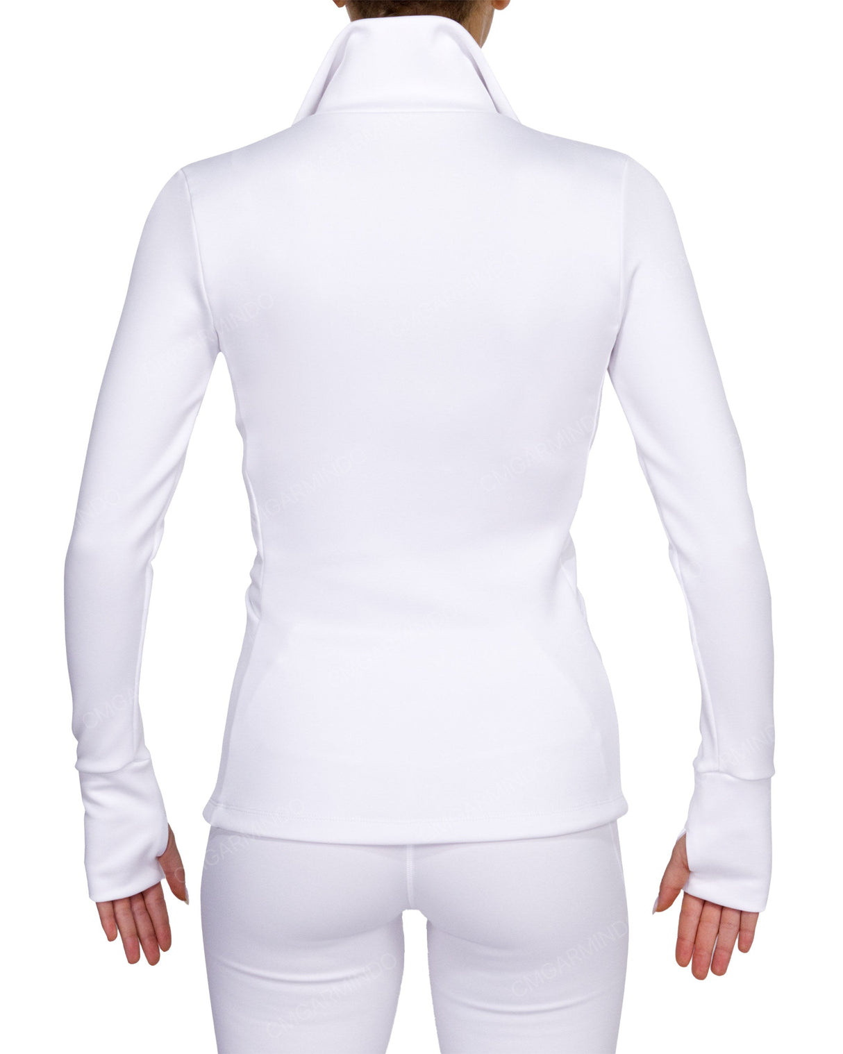 High Neck Zip Up Long Sleeve Top