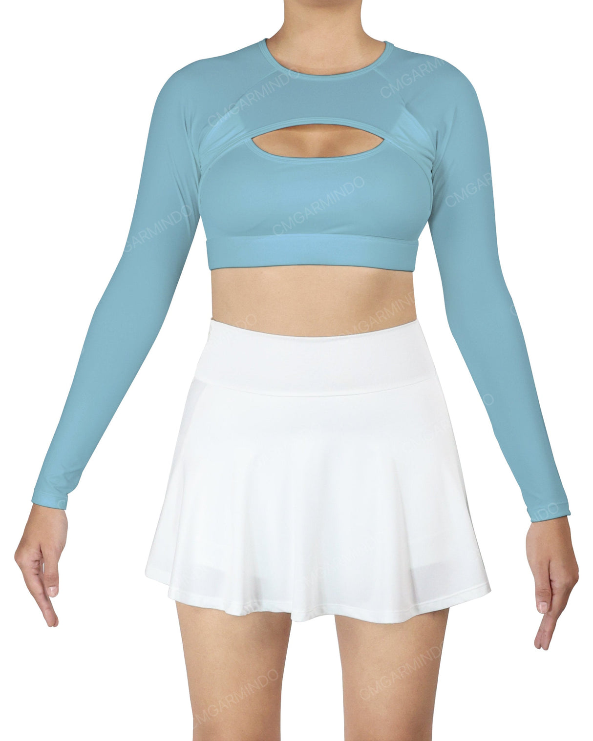 Crew Neck Long Sleeve Crop Top