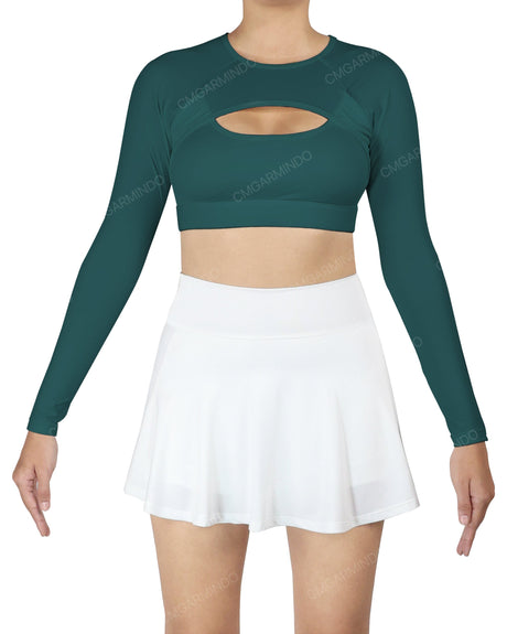 Crew Neck Long Sleeve Crop Top