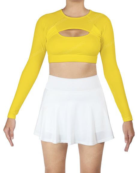 Crew Neck Long Sleeve Crop Top