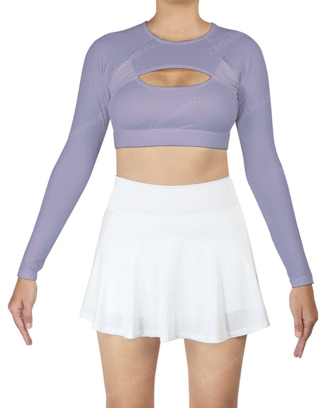 Crew Neck Long Sleeve Crop Top
