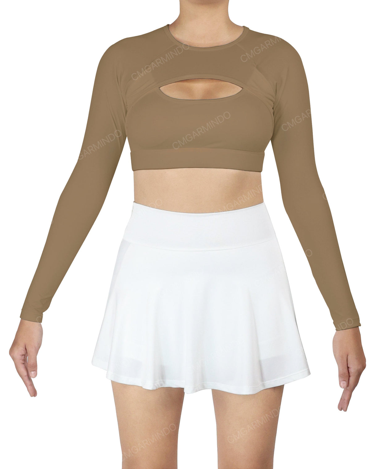 Crew Neck Long Sleeve Crop Top