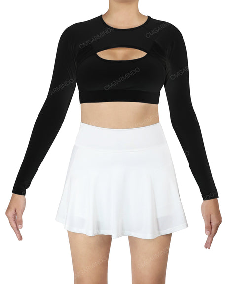 Crew Neck Long Sleeve Crop Top