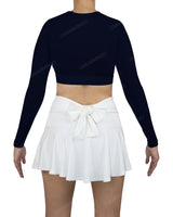 Crew Neck Long Sleeve Crop Top