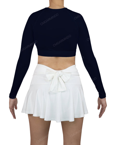 Crew Neck Long Sleeve Crop Top