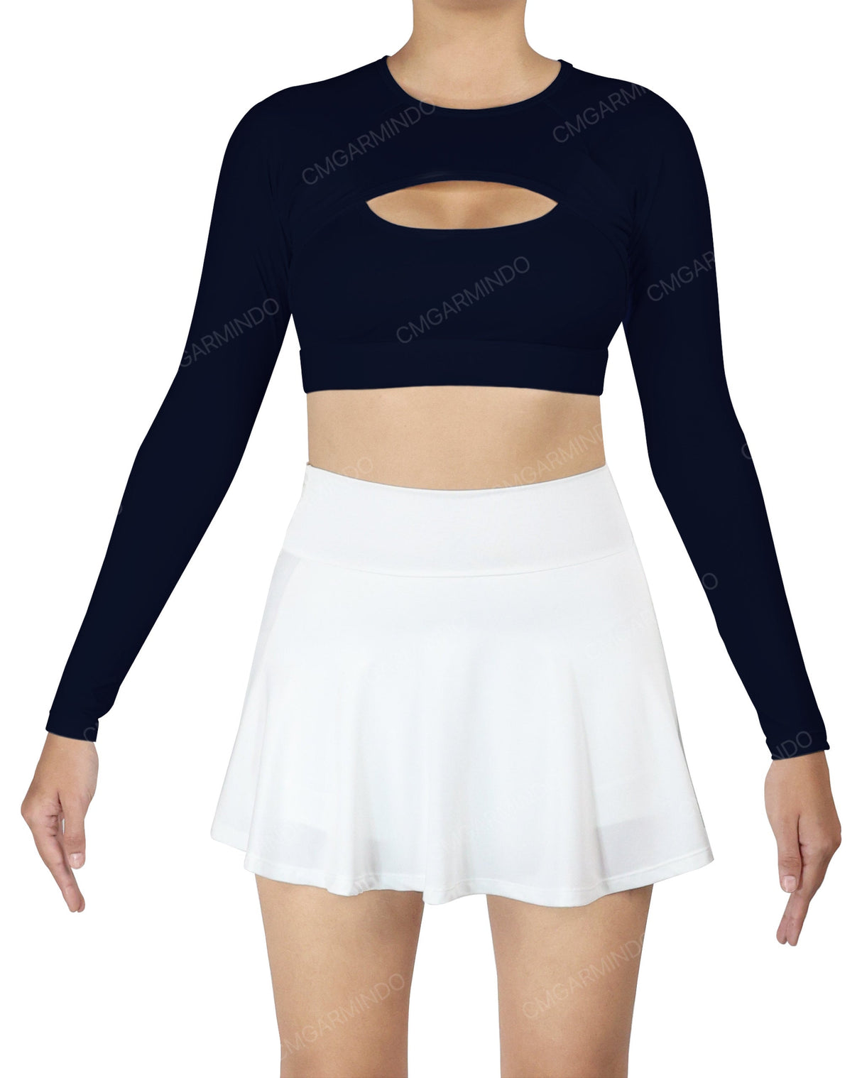 Crew Neck Long Sleeve Crop Top