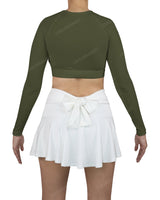 Crew Neck Long Sleeve Crop Top