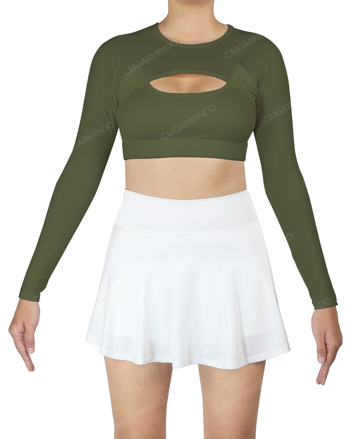 Crew Neck Long Sleeve Crop Top