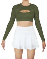 Crew Neck Long Sleeve Crop Top