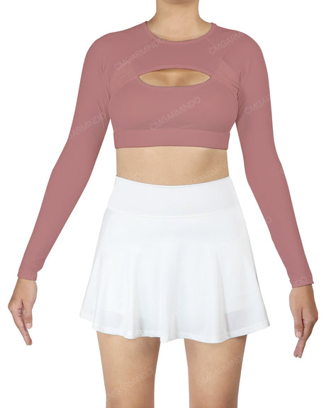 Crew Neck Long Sleeve Crop Top