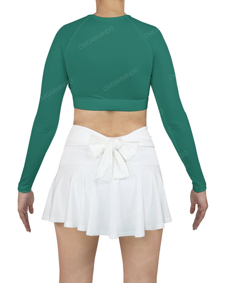 Crew Neck Long Sleeve Crop Top