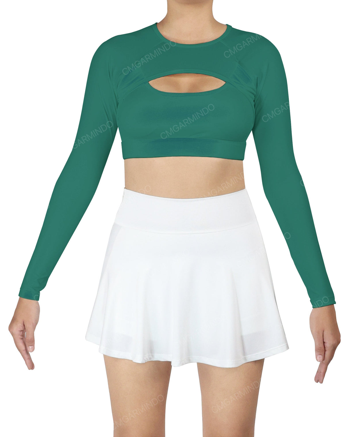Crew Neck Long Sleeve Crop Top