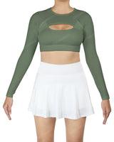 Crew Neck Long Sleeve Crop Top
