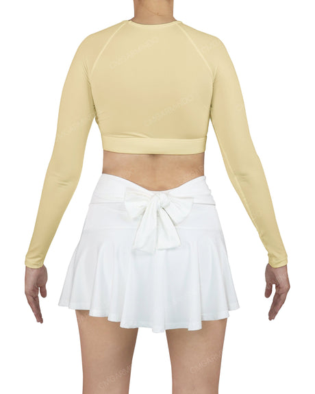 Crew Neck Long Sleeve Crop Top