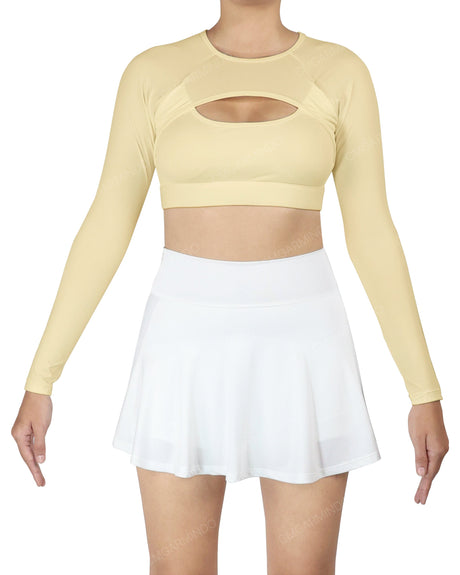 Crew Neck Long Sleeve Crop Top