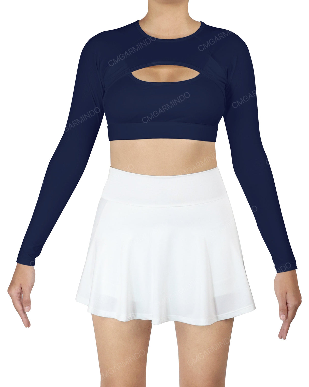 Crew Neck Long Sleeve Crop Top