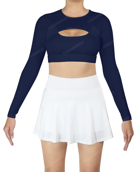 Crew Neck Long Sleeve Crop Top