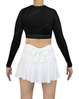 Crew Neck Long Sleeve Crop Top