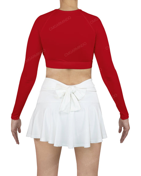 Crew Neck Long Sleeve Crop Top