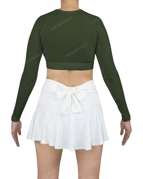 Crew Neck Long Sleeve Crop Top